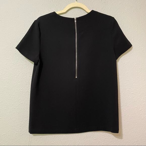 Diane Von Furstenberg Black Short Sleeve Blouse Womens 4 Quiet Luxury Classic - Picture 8 of 8